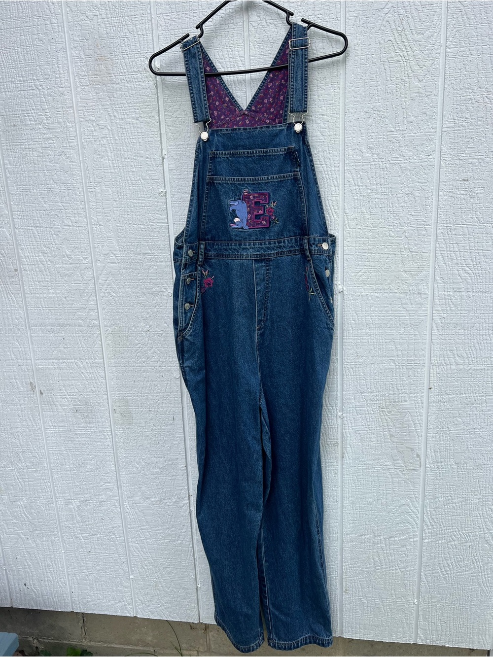 Vintage Disney Bib Overalls Blue Jean Denim Eeyore  90s Women’s Size 14W/16W NWT